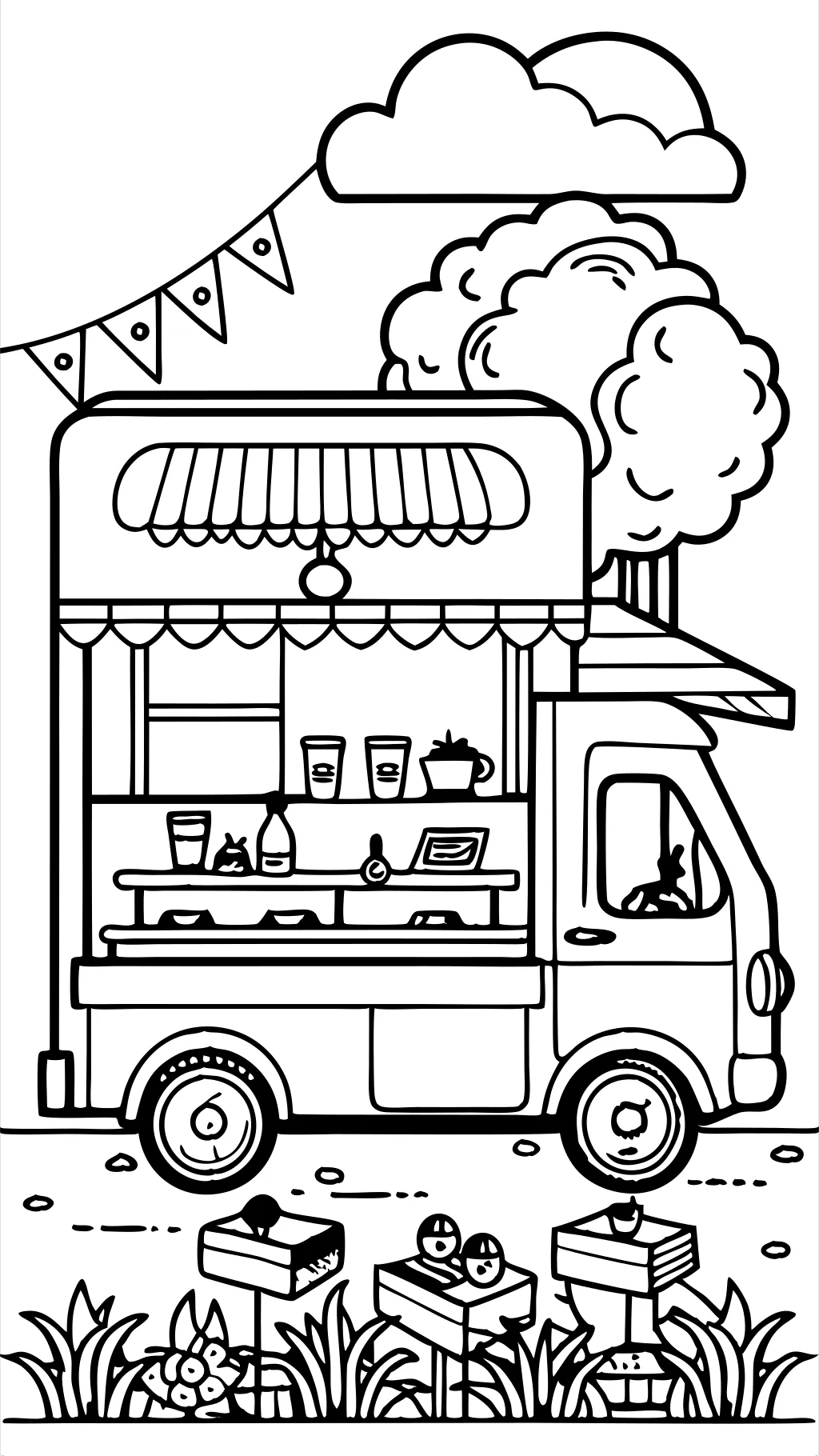 food truck coloring page